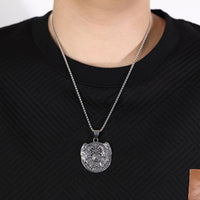 Prak Kinyued Premium Top Quality 316 Stainless Steel SILVER Chain with Pendant for Men**