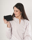 HAUTTON Classic Geniune Leather Small Coin Cum Cash Black Wallet For Unisex