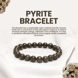 PRAK KINYUED Pyrite Gemstone Unisex Bracelet Timeless Strength , Modern Spirit
