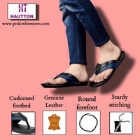 HAUTTON Men's Geniune Leather Stylish Padding Slipper | Casual & Comfortable Slippers / Sandals