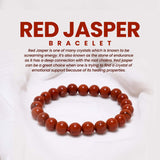 Prak Kinyued Natural Red Jasper Bracelet For Unisex For Vitality And Independence