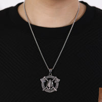 Prak Kinyued Premium Top Quality 316 Stainless Steel SILVER Chain with Pendant for Men**