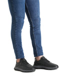 HAUTTON Genuine Leather Casual Sneakers for Men | Premium Leather Lace-Up Shoes | Cushioned Comfort Sole | Lightweight Everyday Walking Shoes | Black