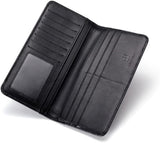 HAUTTON Casual Black Premium Unisex Long Leather Wallet