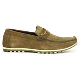 HAUTTON Olive Casual Genuine Leather Sneakers for Men