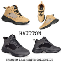 HAUTTON Premium Faux Leather Cum Ultra Biking Boots for Men