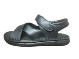 Hautton Men Geniune Leather Stylish Black and comfortable Comfy Padding Sandal For Men - PRAKONLINESTORES