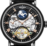 PRAK KINYUED AUTOMATIC WRIST WATCH - BLACK LEATHER STRAP - PRAKONLINESTORES