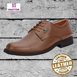 HAUTTON Leather Derby Shoes for Men (TAN Brown) - PRAKONLINESTORES