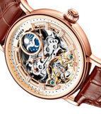 Prak Kinyued Automatic Wrist Watch – Brown Leather Strap - PRAKONLINESTORES