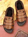 HAUTTON Men's Geniune Leather Stylish Padding Slipper | Casual & Comfortable Sandals