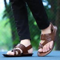 HAUTTON Men's Geniune Leather Stylish Padding Slipper | Casual & Comfortable Slippers / Sandals