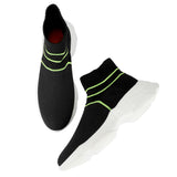 HAUTTON Men's Stylish Light-Weight Breathable Casual Sneakers | Ultra Soft Padding Socks Slip-On Running & Gym Shoes
