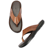 HAUTTON Men's Geniune Leather Stylish Padding Slipper | Casual & Comfortable Slippers/Sandals