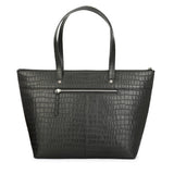 HAUTTON Women's Premium Geniune Leather Large Handbag | Hand-held Bag | Ladies Leather Purse with Zipper Closure.BLACK COLOR