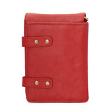 HAUTTON Unisex Genuine Leather Multi Purpose Cum Travel Bag with Adjustable Strap | 15 x 20 Inches - Red
