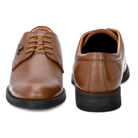 HAUTTON  Leather Derby Shoes for Men (TAN Brown)