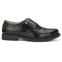 HAUTTON New Premium Formal Leather Derby Shoes for Men (Black