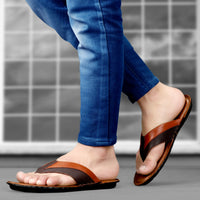 HAUTTON Men's Geniune Leather Stylish Padding Slipper | Casual & Comfortable Slippers / Sandals