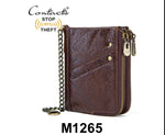 CONTACTS DOUBLE CHAIN LEATHER WALLET