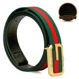 HAUTTON GENIUNE LEATHER RED GREEN STRIPE MEN COLLECTION