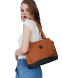 HAUTTON Women's Genuine Leather Classic Handbag With Double Shoulder Strap | Shoulder Bags for Daily Office Use for Girls - PRAKONLINESTORES