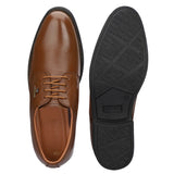 HAUTTON Leather Derby Shoes for Men (TAN Brown) - PRAKONLINESTORES