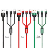 STIYA KAKU KSC 436 RUIZHUO Unbreakable 3 in 1 Fast Charging Braided Multipurpose Cable with 3.2 A HIGH CURRENT Speed – 1 meter - PRAKONLINESTORES