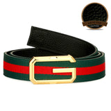 HAUTTON GENIUNE LEATHER RED GREEN STRIPE MEN COLLECTION - PRAKONLINESTORES