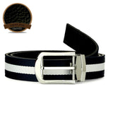 HAUTTON GENUINE LEATHER MEN BELT STRIPES COOL COLLECTION - PRAKONLINESTORES