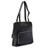 HAUTTON WOMEN TOTE CUM TRAVEL HANDBAG GENIUNE LEATHER HERITAGE COLLECTION (Black) - PRAKONLINESTORES