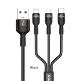 STIYA KAKU KSC 436 RUIZHUO Unbreakable 3 in 1 Fast Charging Braided Multipurpose Cable with 3.2 A HIGH CURRENT Speed – 1 meter - PRAKONLINESTORES