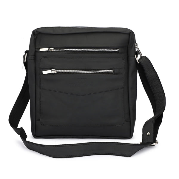 HAUTTON HAUTTON Genuine Leather Black Unisex Messenger bag - PRAKONLINESTORES