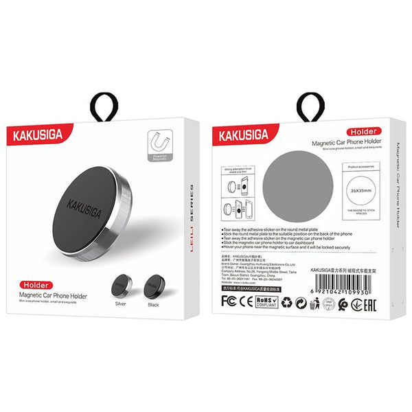 STIYA KAKU KAKUSIGA KSC 199 LEILI Mini Magnetic Car Dashboard Mount Mobile Phone Holder with Metal Body (Black) - PRAKONLINESTORES