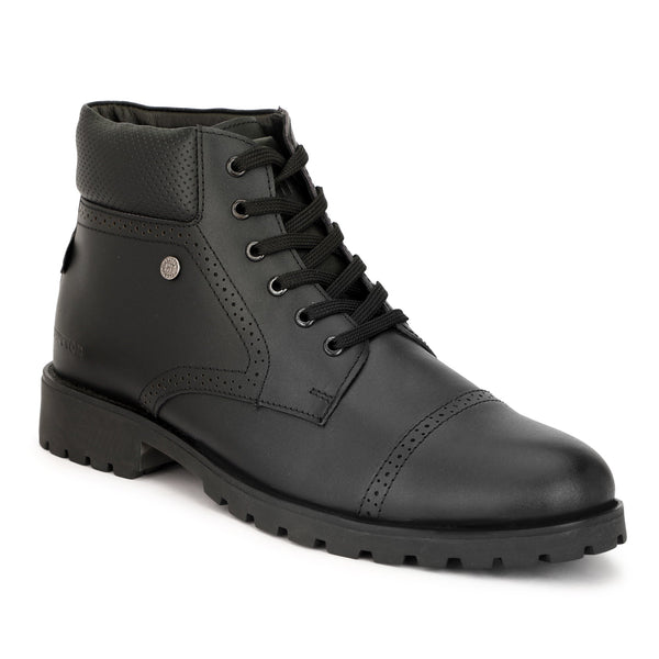 HAUTTON Men Black Ankle Length Boots - PRAKONLINESTORES