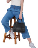 HAUTTON Women Genuine Leather Black Handbag - PRAKONLINESTORES