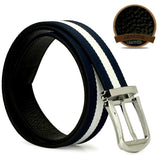 HAUTTON GENUINE LEATHER MEN BELT STRIPES COOL COLLECTION - PRAKONLINESTORES