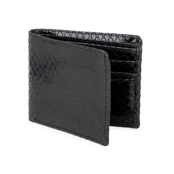 HAUTTON Men's Genuine Leather Wallet | Bi Fold Slim & Light Weight Leather Stylish Casual Wallet Purse with Card Holder Compartment | SHINY BLACK - PRAKONLINESTORES