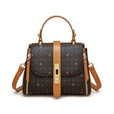 HAUTTON Women Cream and Brown Leather Hand - held Bag - PRAKONLINESTORES