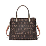 HAUTTON Leather Classic Tote Handbag With Double Shoulder Strap for Women & Girls | Tote & Shoulder Bags for Daily Office Use | Dark Brown - PRAKONLINESTORES