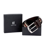 HAUTTON GENIUNE LEATHER BELT FASHION EVER STRIPE COLLECTION EXCLUSIVELY FOR BOYS/MEN - PRAKONLINESTORES