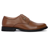 HAUTTON Leather Derby Shoes for Men (TAN Brown) - PRAKONLINESTORES