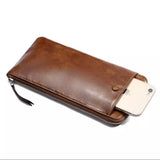 HAUTTON GENIUNE LEATHER UNISEX LONG WALLET CUM CLUTCHER - PRAKONLINESTORES