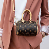 HAUTTON Women Cream and Brown Leather Hand - held Bag - PRAKONLINESTORES