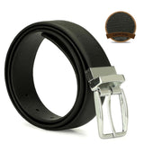 HAUTTON GENIUNE LEATHER MEN CHROME PIN BUCKLE BELT - PRAKONLINESTORES