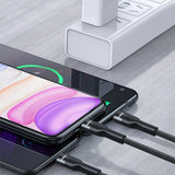 STIYA KAKU KSC 436 RUIZHUO Unbreakable 3 in 1 Fast Charging Braided Multipurpose Cable with 3.2 A HIGH CURRENT Speed – 1 meter - PRAKONLINESTORES