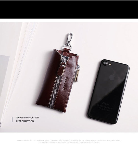 HAUTTON LEATHER KEY HOLDER WALLET - PRAKONLINESTORES