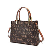 HAUTTON Leather Classic Tote Handbag With Double Shoulder Strap for Women & Girls | Tote & Shoulder Bags for Daily Office Use | Dark Brown - PRAKONLINESTORES