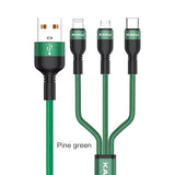 STIYA KAKU KSC 436 RUIZHUO Unbreakable 3 in 1 Fast Charging Braided Multipurpose Cable with 3.2 A HIGH CURRENT Speed – 1 meter - PRAKONLINESTORES