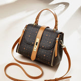 HAUTTON Women Cream and Brown Leather Hand - held Bag - PRAKONLINESTORES